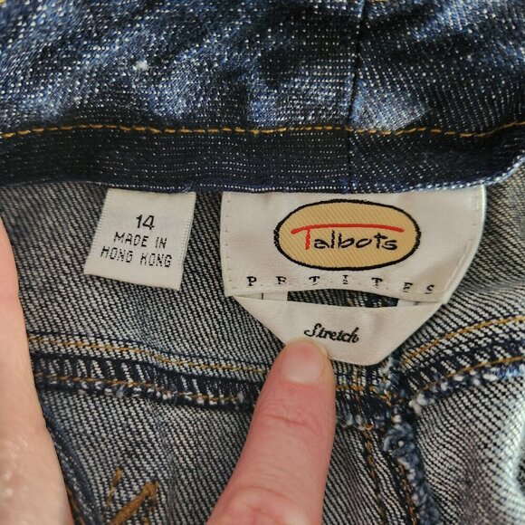 Talbots Petites Stretch Cropped Blue Jean Size 14 - Picture 5 of 10